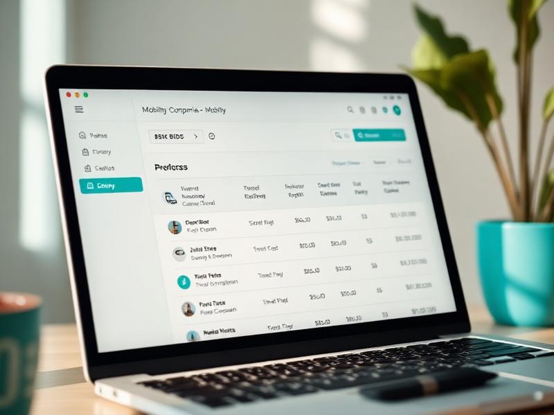 Dashboard showing competing bids from mobility dealers